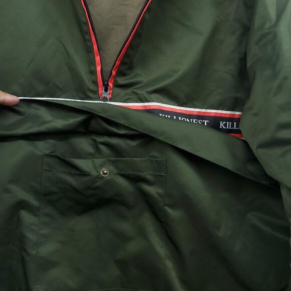 Killion Anorak Windbreaker Jacket Mens Large Olive Half Zip Pockets Long Sleeve - Picture 7 of 11